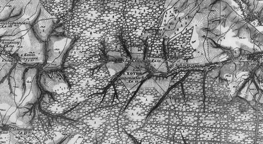Село Хотня. Военно-Топографическая карта Казанской губернии 1880 год.